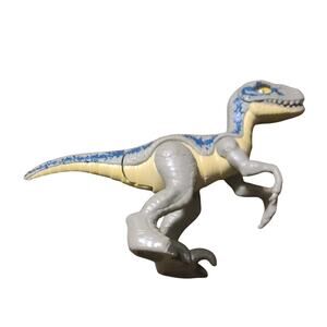 Imaginext Dinosaur: Blue Velociraptor Raptor From Jurassic Park World Hauler Set